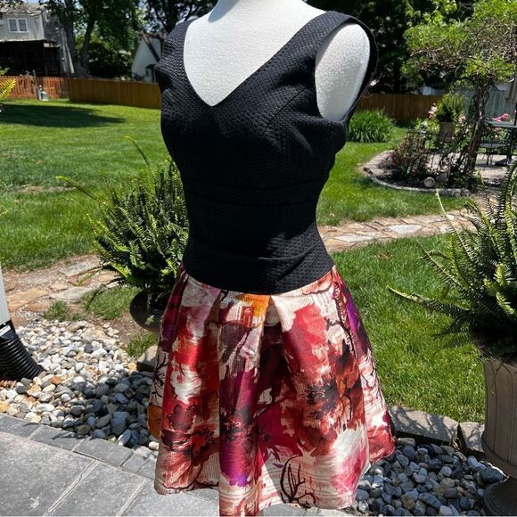LINEA RAFFAELLI Black Mini SunDress 2 Pattern Style Size M - Picture 1 of 11